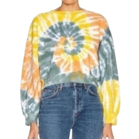 Agolde Womens Tie-Dye Balloon Sleeve Sweatshirt Size L - Picture 3 of 8